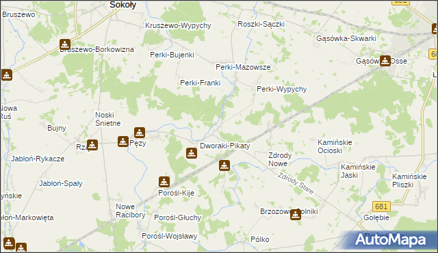 mapa Dworaki-Staśki, Dworaki-Staśki na mapie Targeo