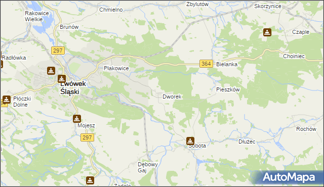 mapa Dworek gmina Lwówek Śląski, Dworek gmina Lwówek Śląski na mapie Targeo