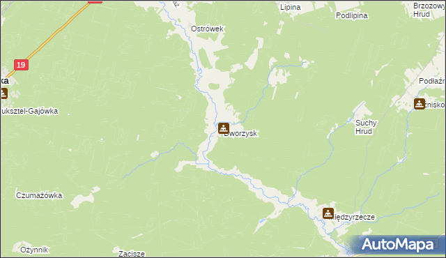 mapa Dworzysk gmina Sokółka, Dworzysk gmina Sokółka na mapie Targeo