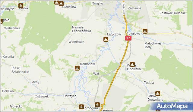 mapa Dworzyska gmina Izbica, Dworzyska gmina Izbica na mapie Targeo