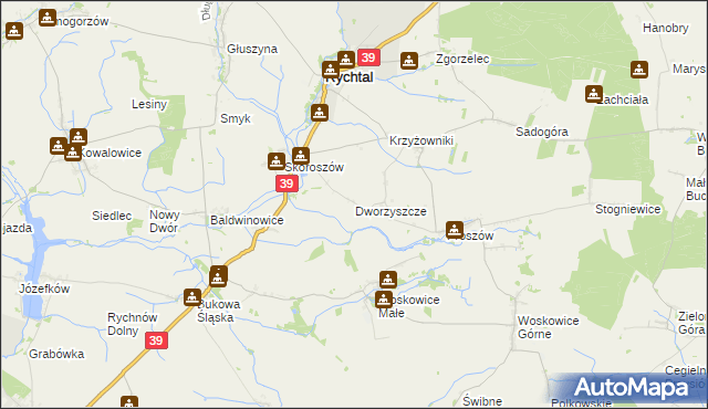 mapa Dworzyszcze, Dworzyszcze na mapie Targeo