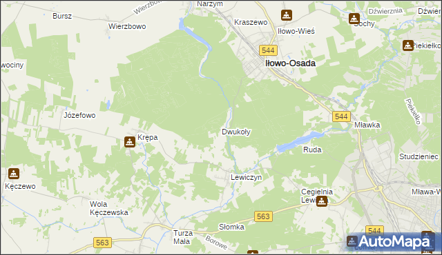 mapa Dwukoły, Dwukoły na mapie Targeo