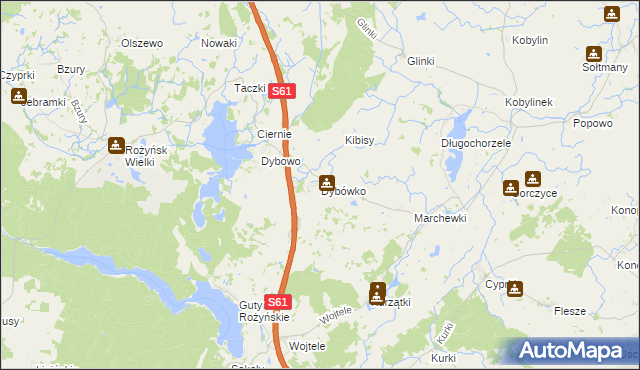 mapa Dybówko, Dybówko na mapie Targeo