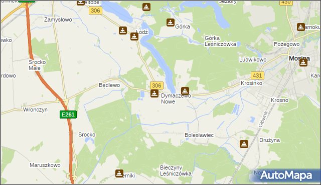 mapa Dymaczewo Nowe, Dymaczewo Nowe na mapie Targeo