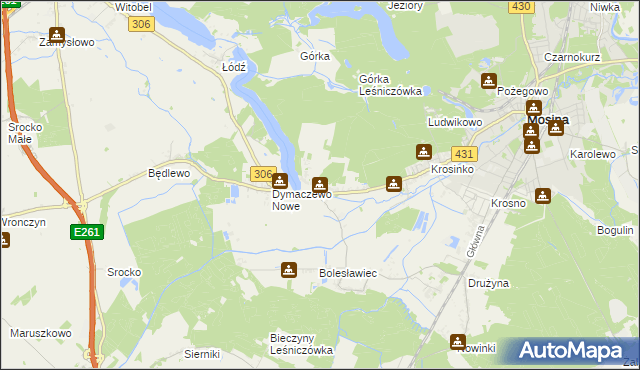 mapa Dymaczewo Stare, Dymaczewo Stare na mapie Targeo