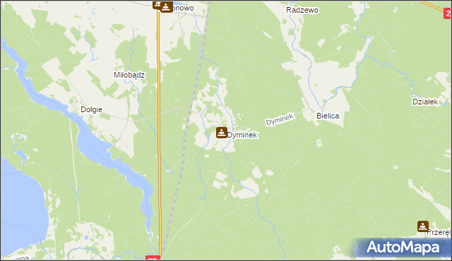 mapa Dyminek, Dyminek na mapie Targeo