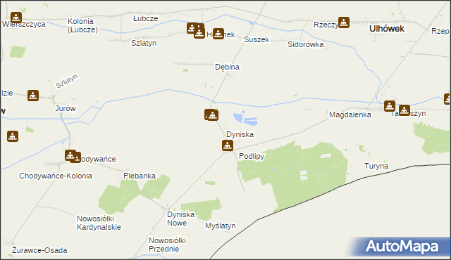 mapa Dyniska, Dyniska na mapie Targeo