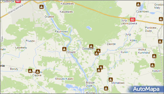 mapa Dzbądzek, Dzbądzek na mapie Targeo