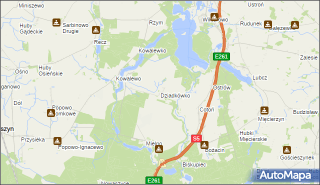 mapa Dziadkówko, Dziadkówko na mapie Targeo