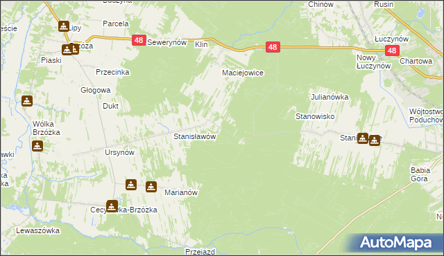 mapa Działki Brzóskie, Działki Brzóskie na mapie Targeo