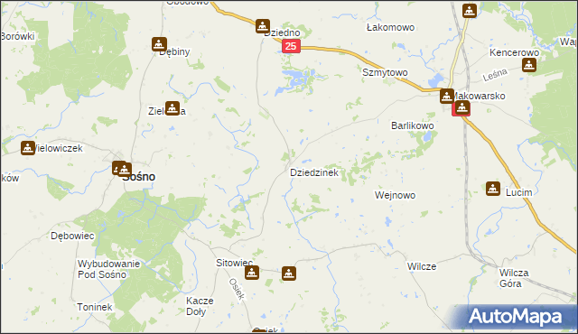 mapa Dziedzinek, Dziedzinek na mapie Targeo