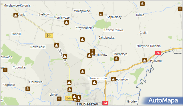 mapa Dziekanów, Dziekanów na mapie Targeo