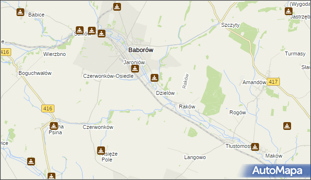 mapa Dzielów, Dzielów na mapie Targeo