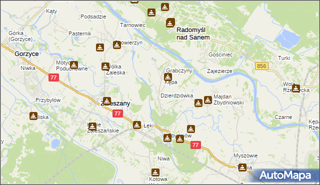 mapa Dzierdziówka, Dzierdziówka na mapie Targeo