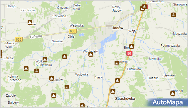 mapa Dzierżanów gmina Jadów, Dzierżanów gmina Jadów na mapie Targeo