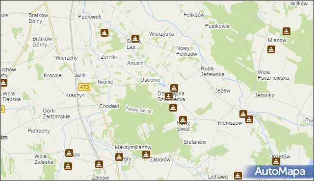 mapa Dzierzązna Szlachecka, Dzierzązna Szlachecka na mapie Targeo