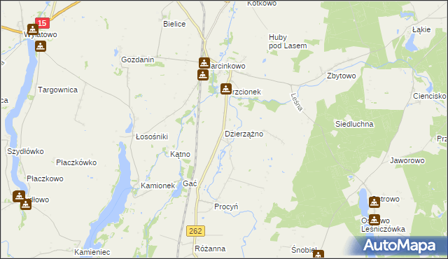 mapa Dzierzążno, Dzierzążno na mapie Targeo