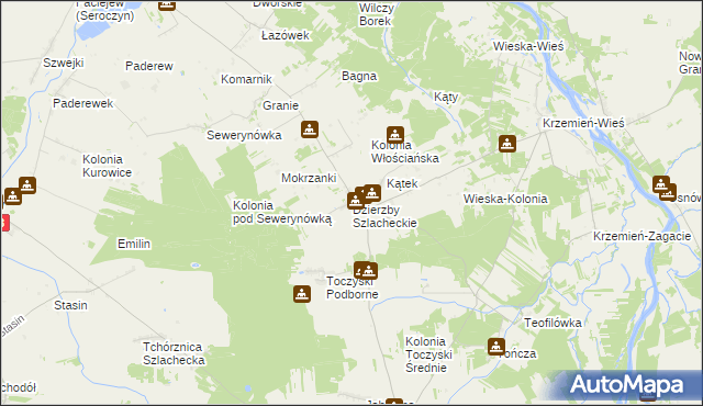 mapa Dzierzby Szlacheckie, Dzierzby Szlacheckie na mapie Targeo