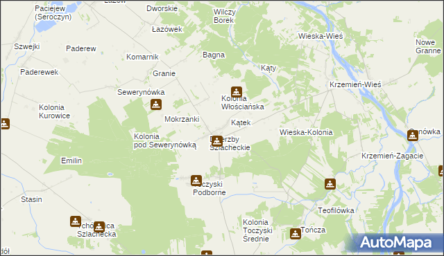 mapa Dzierzby Włościańskie, Dzierzby Włościańskie na mapie Targeo