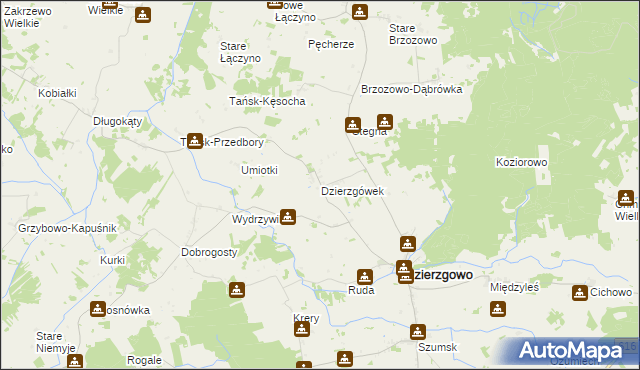 mapa Dzierzgówek gmina Dzierzgowo, Dzierzgówek gmina Dzierzgowo na mapie Targeo