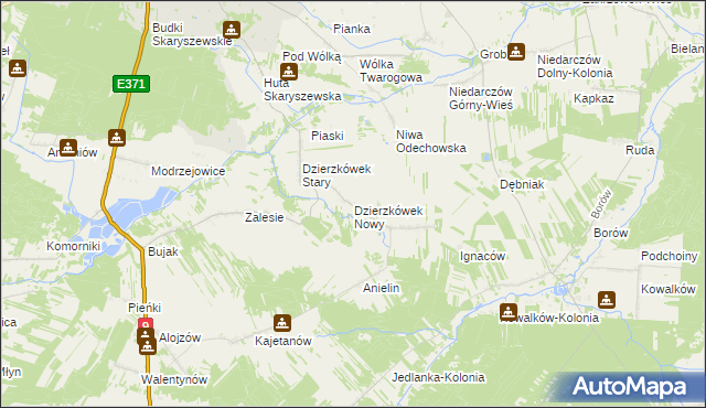 mapa Dzierzkówek Nowy, Dzierzkówek Nowy na mapie Targeo