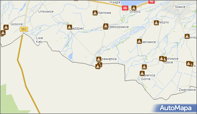 mapa Dziewiętlice, Dziewiętlice na mapie Targeo