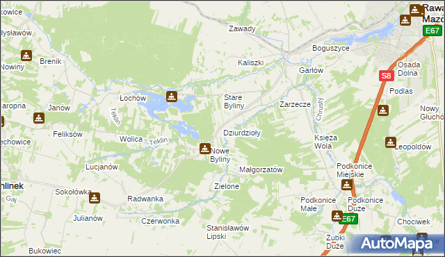 mapa Dziurdzioły, Dziurdzioły na mapie Targeo