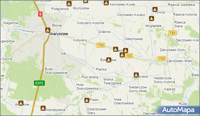 mapa Edwardów gmina Skaryszew, Edwardów gmina Skaryszew na mapie Targeo