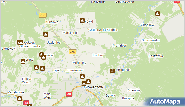 mapa Emilów, Emilów na mapie Targeo