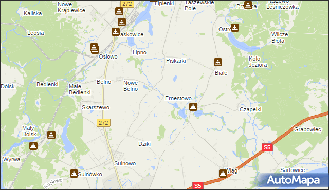 mapa Ernestowo, Ernestowo na mapie Targeo