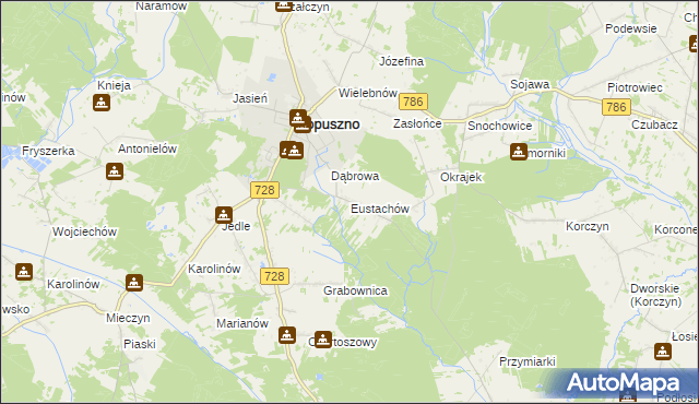 mapa Eustachów, Eustachów na mapie Targeo