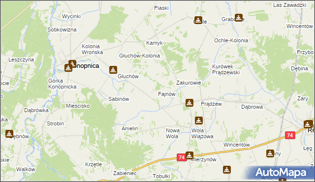 mapa Fajnów, Fajnów na mapie Targeo