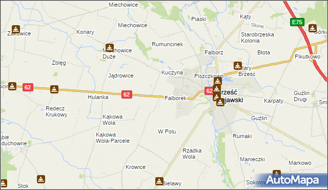 mapa Falborek, Falborek na mapie Targeo