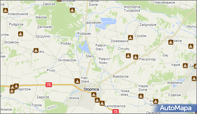 mapa Falęcin Nowy, Falęcin Nowy na mapie Targeo