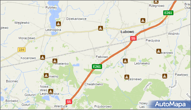 mapa Fałkowo, Fałkowo na mapie Targeo