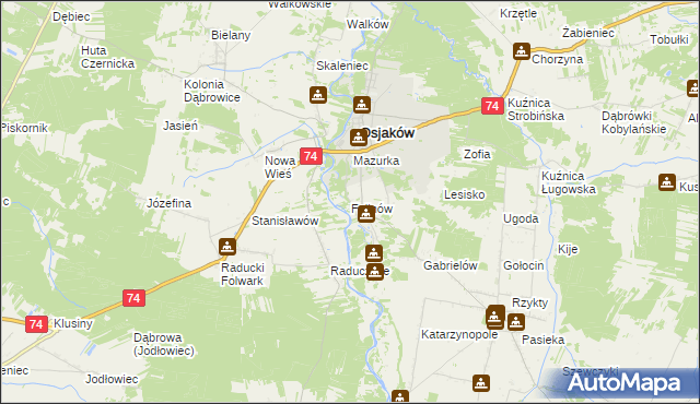 mapa Felinów gmina Osjaków, Felinów gmina Osjaków na mapie Targeo