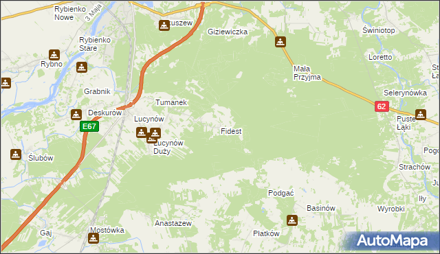 mapa Fidest, Fidest na mapie Targeo