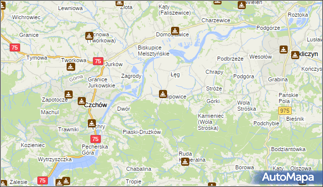 mapa Filipowice gmina Zakliczyn, Filipowice gmina Zakliczyn na mapie Targeo