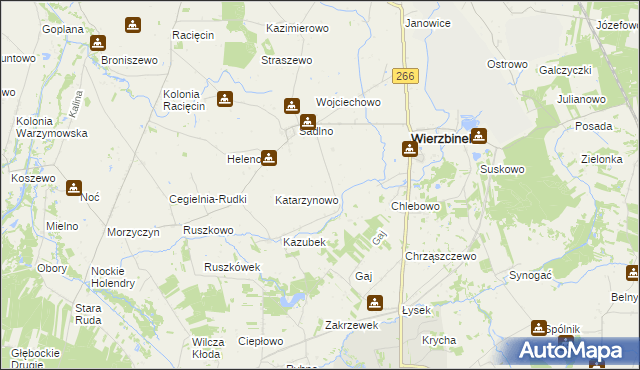 mapa Florianowo gmina Wierzbinek, Florianowo gmina Wierzbinek na mapie Targeo