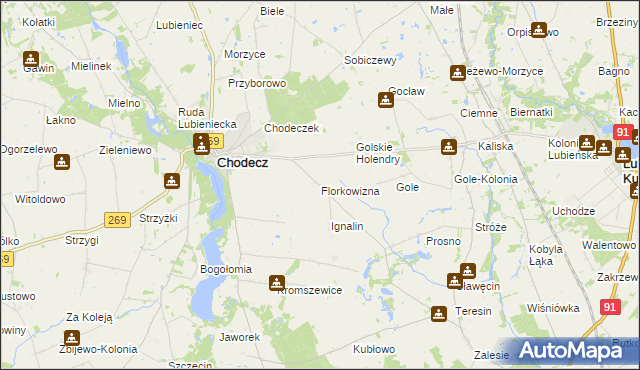 mapa Florkowizna, Florkowizna na mapie Targeo