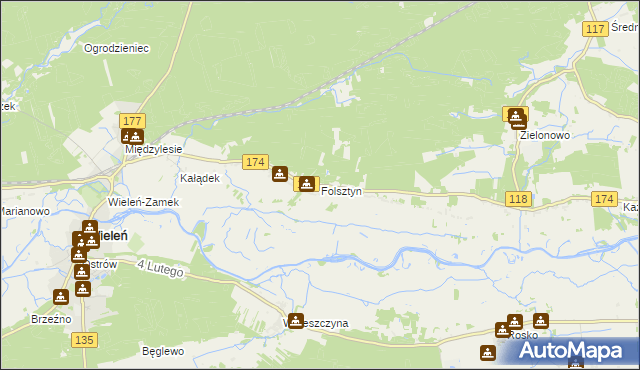 mapa Folsztyn, Folsztyn na mapie Targeo