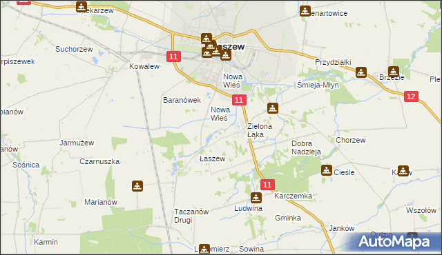 mapa Folusz gmina Pleszew, Folusz gmina Pleszew na mapie Targeo