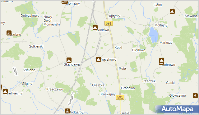 mapa Frączkowo, Frączkowo na mapie Targeo