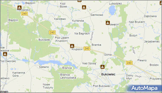 mapa Franciszkowo gmina Bukowiec, Franciszkowo gmina Bukowiec na mapie Targeo