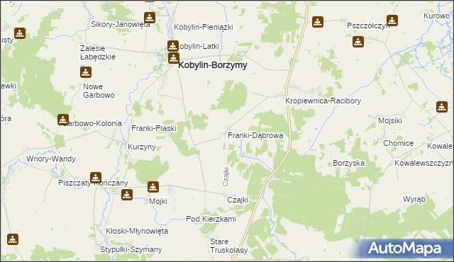 mapa Franki-Dąbrowa, Franki-Dąbrowa na mapie Targeo