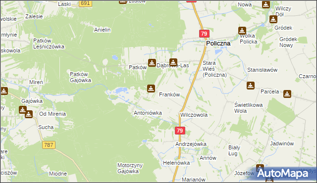 mapa Franków, Franków na mapie Targeo