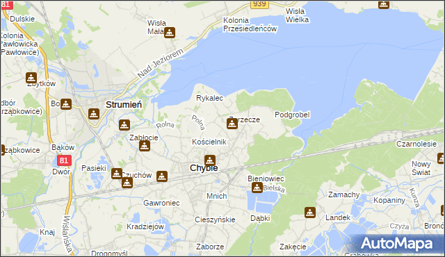 mapa Frelichów, Frelichów na mapie Targeo