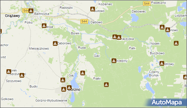 mapa Gać gmina Górzno, Gać gmina Górzno na mapie Targeo