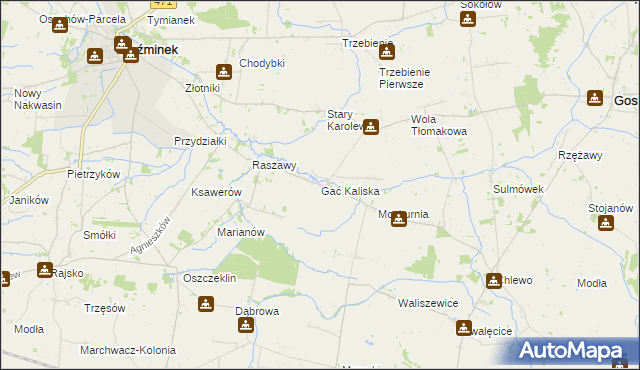 mapa Gać Kaliska, Gać Kaliska na mapie Targeo