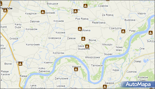 mapa Gace Słupieckie, Gace Słupieckie na mapie Targeo